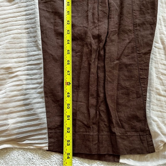 ADEPTT LINEN MAXI DRESS WITH LARGE FRONT POCKETS AND SHEER CHIFFON SIDES MODERN - Picture 12 of 13